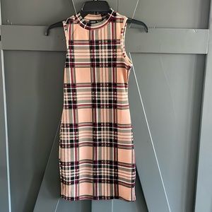 Pink plaid sleeveless dress